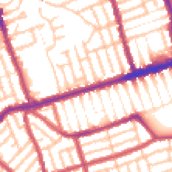 Daytime road noise heatmap for E6 1QU