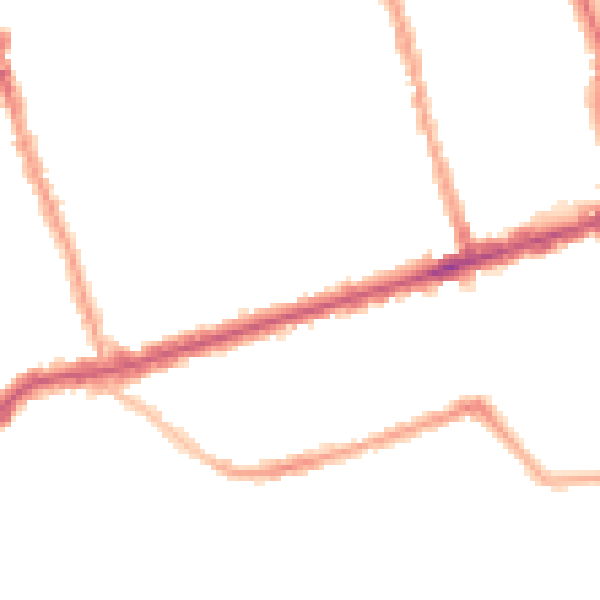 Night-time road noise heatmap for E6 1QU