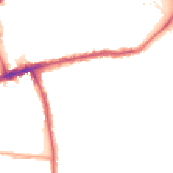 Night-time road noise heatmap for E6 2RU