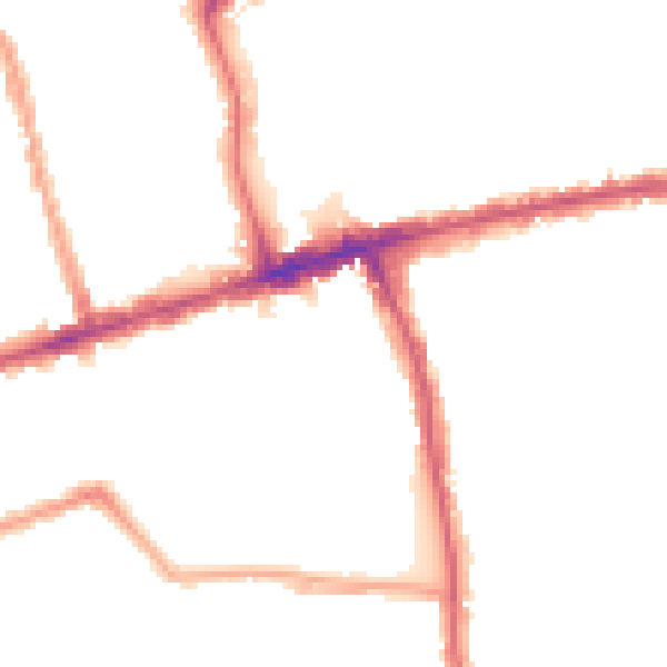 Night-time road noise heatmap for E6 3AG