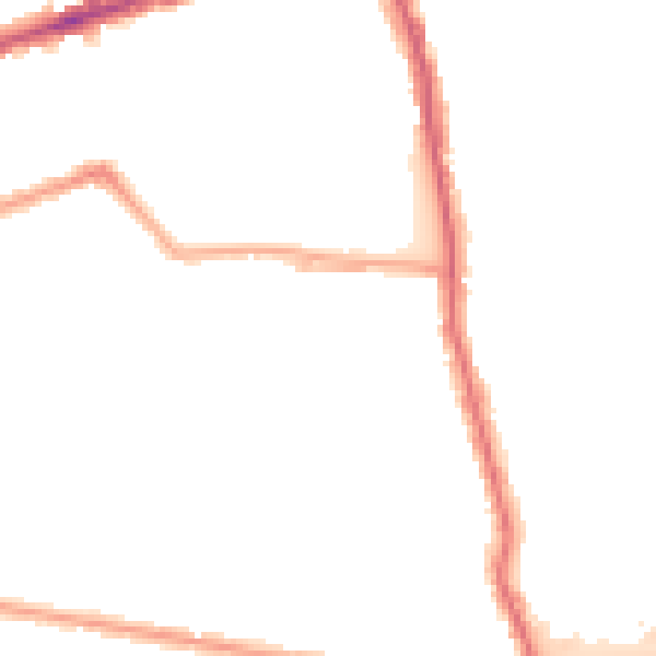 Night-time road noise heatmap for E6 3LW