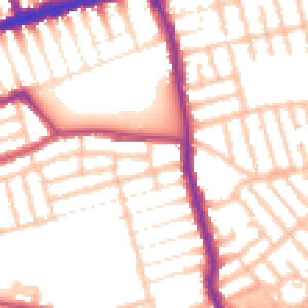 Daytime road noise heatmap for E6 3LX