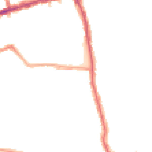 Night-time road noise heatmap for E6 3LX