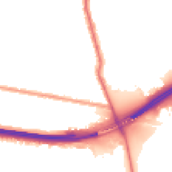 Night-time road noise heatmap for E6 3PQ
