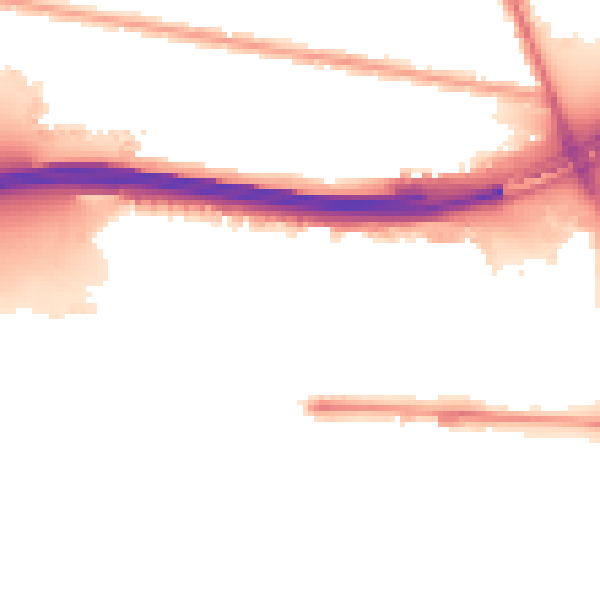 Night-time road noise heatmap for E6 5JT