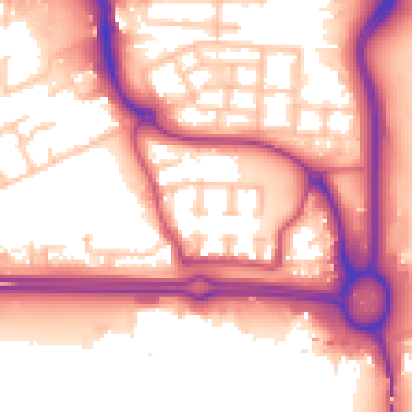 Daytime road noise heatmap for E6 5NJ