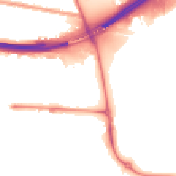 Night-time road noise heatmap for E6 5XU