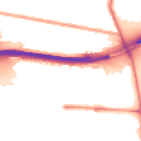 Night-time road noise heatmap for E6 5ZH