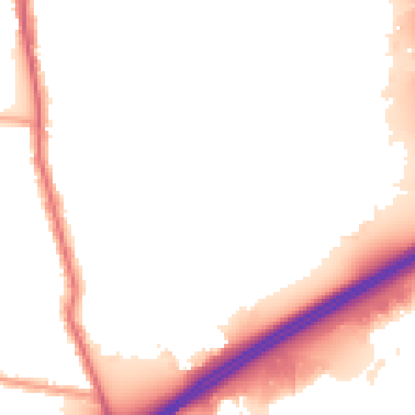 Night-time road noise heatmap for E6 6AE