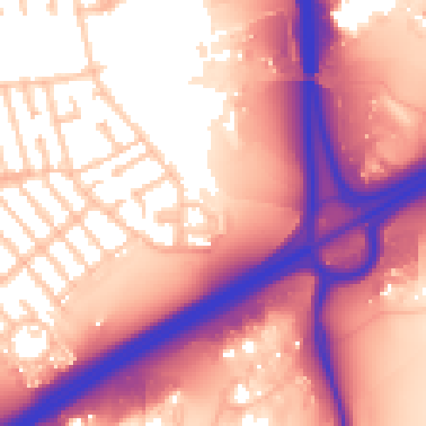 Daytime road noise heatmap for E6 6BB