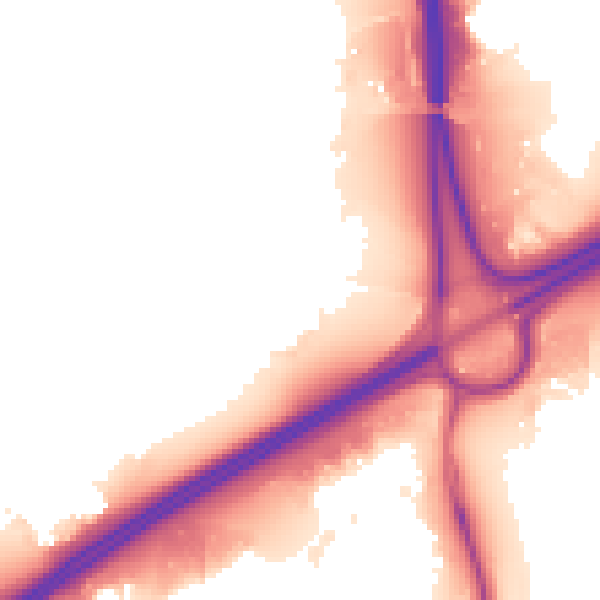 Night-time road noise heatmap for E6 6BB