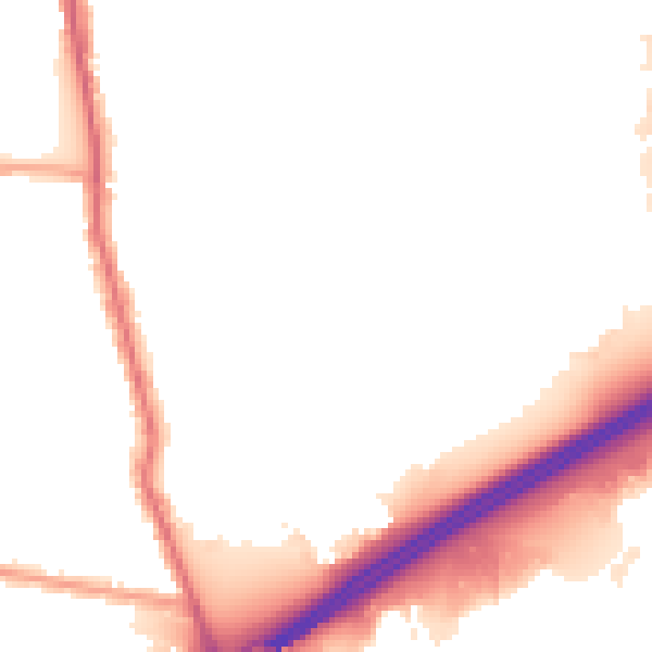 Night-time road noise heatmap for E6 6HA