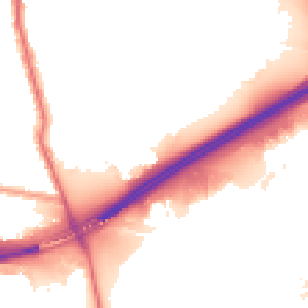 Night-time road noise heatmap for E6 6HU