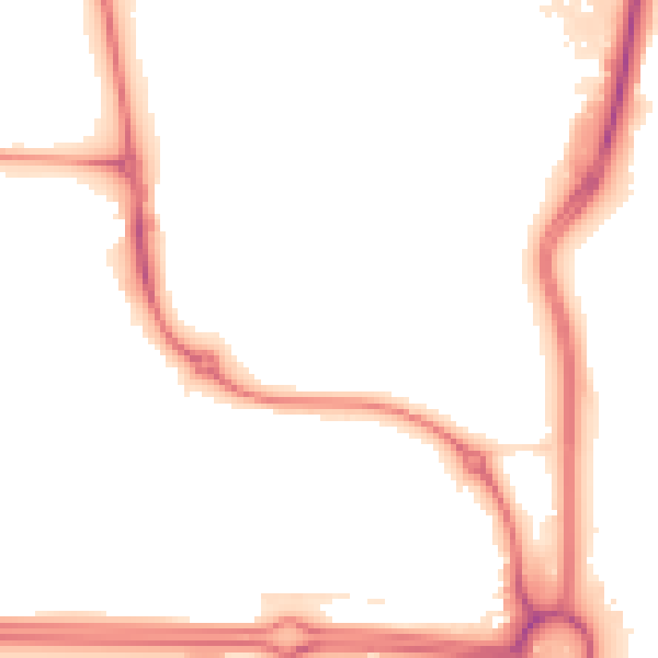 Night-time road noise heatmap for E6 6WX
