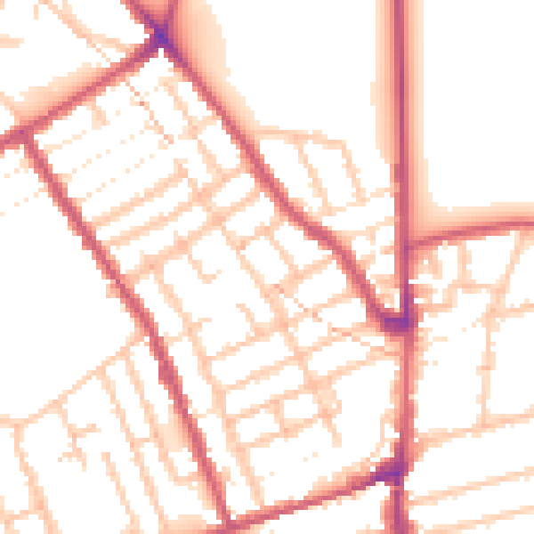 Daytime road noise heatmap for E7 0AB