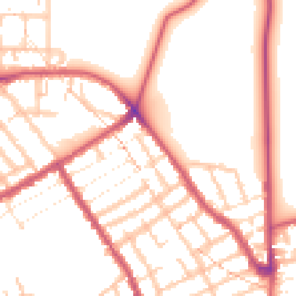 Daytime road noise heatmap for E7 0AL