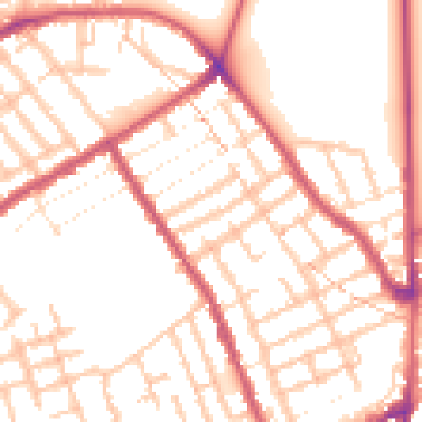 Daytime road noise heatmap for E7 0AP