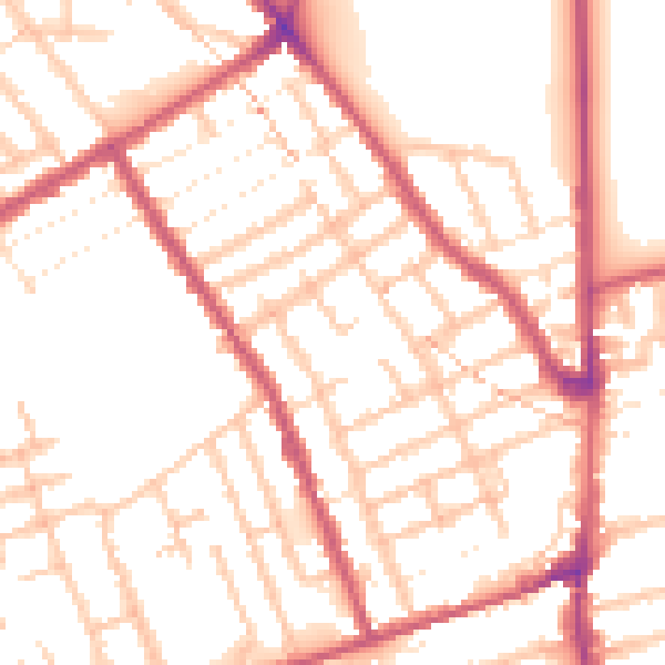 Daytime road noise heatmap for E7 0AX