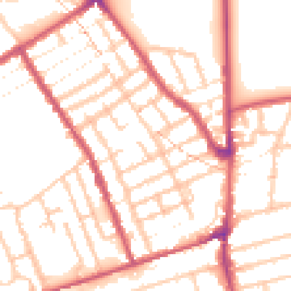 Daytime road noise heatmap for E7 0AZ