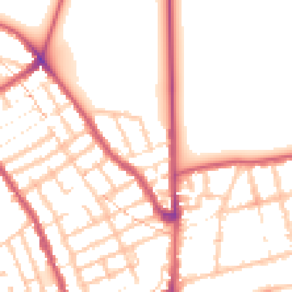 Daytime road noise heatmap for E7 0DN