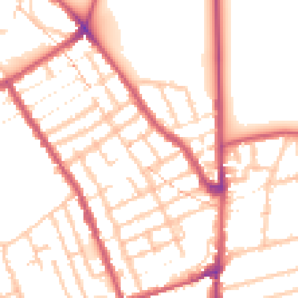 Daytime road noise heatmap for E7 0DY