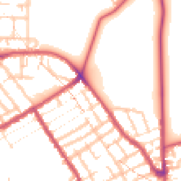 Daytime road noise heatmap for E7 0EA