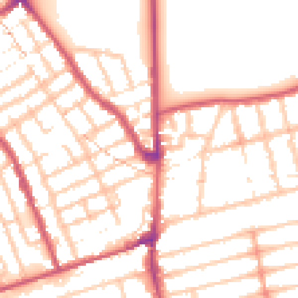 Daytime road noise heatmap for E7 0EG