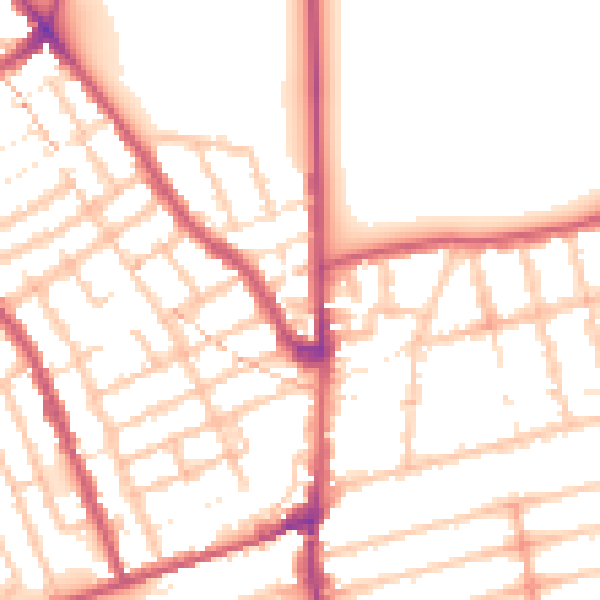 Daytime road noise heatmap for E7 0EH