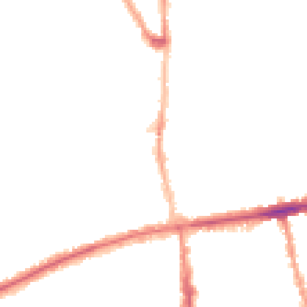 Night-time road noise heatmap for E7 0EL