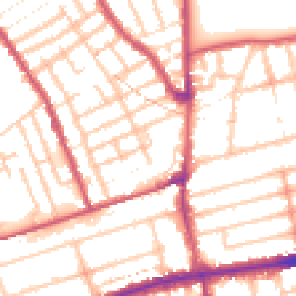 Daytime road noise heatmap for E7 0ER