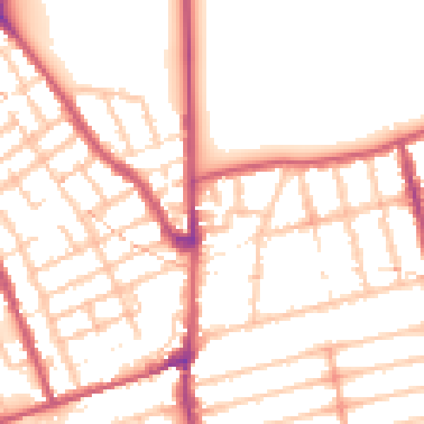 Daytime road noise heatmap for E7 0HB