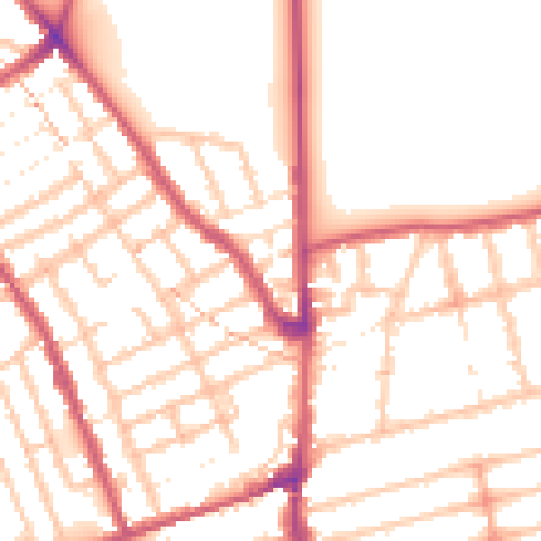 Daytime road noise heatmap for E7 0HH
