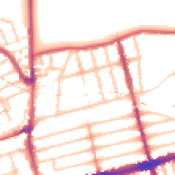 Daytime road noise heatmap for E7 0JW