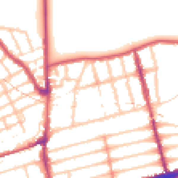 Daytime road noise heatmap for E7 0LE