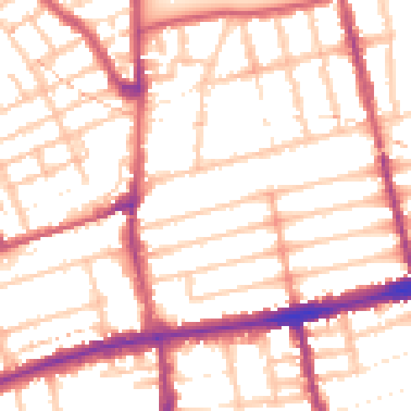 Daytime road noise heatmap for E7 0PD