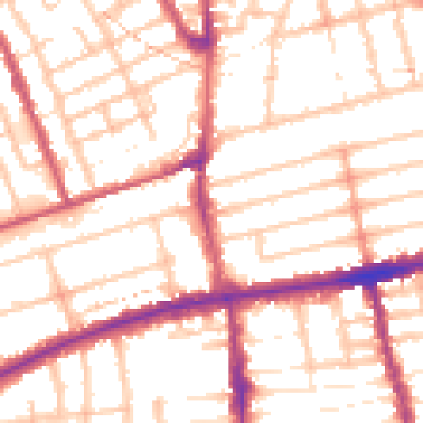 Daytime road noise heatmap for E7 0QH