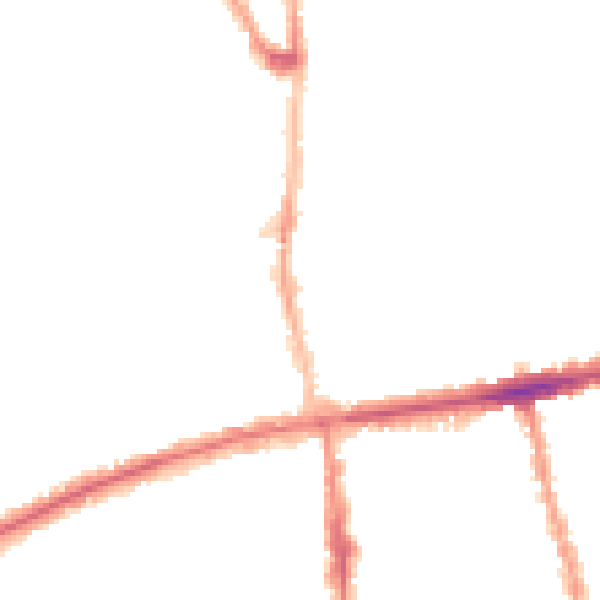 Night-time road noise heatmap for E7 0QH