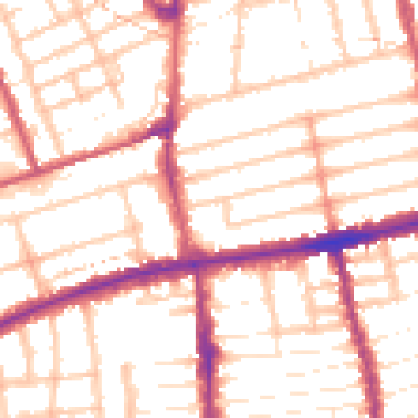 Daytime road noise heatmap for E7 0QR
