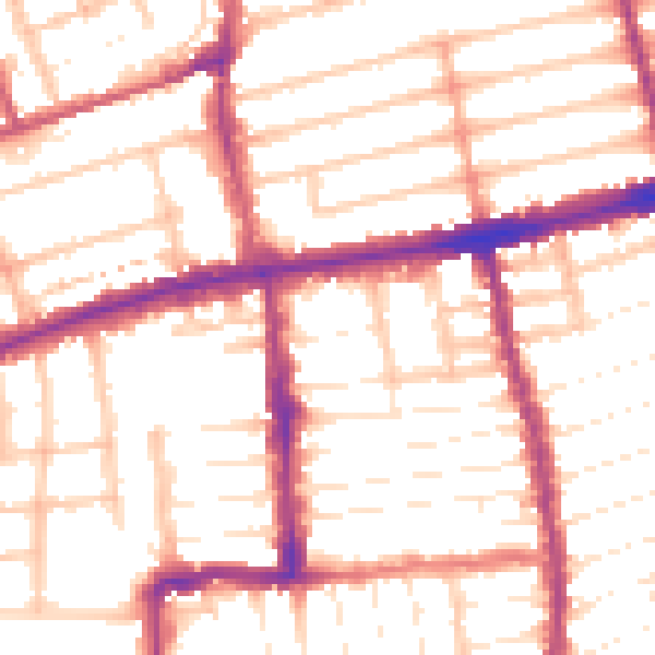 Daytime road noise heatmap for E7 8BJ