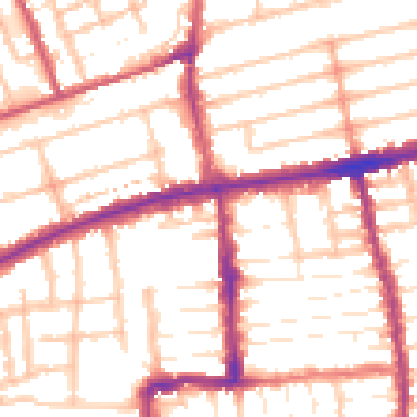 Daytime road noise heatmap for E7 8BL