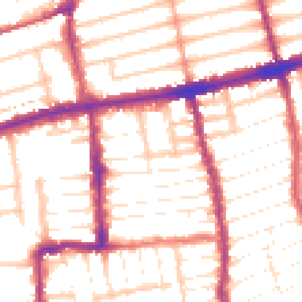 Daytime road noise heatmap for E7 8BP