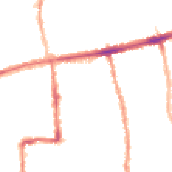 Night-time road noise heatmap for E7 8BP