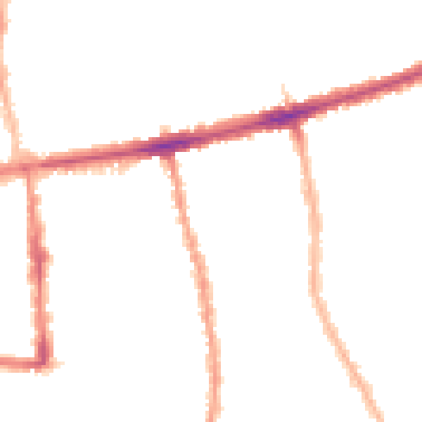Night-time road noise heatmap for E7 8EG