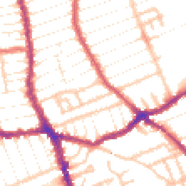 Daytime road noise heatmap for E7 8EL