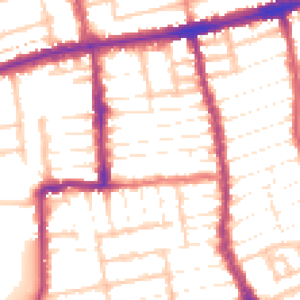 Daytime road noise heatmap for E7 8HZ
