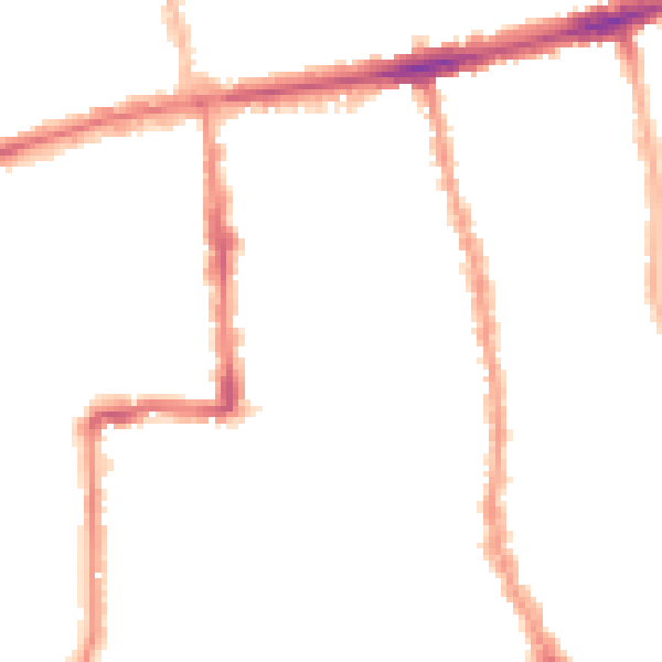 Night-time road noise heatmap for E7 8HZ