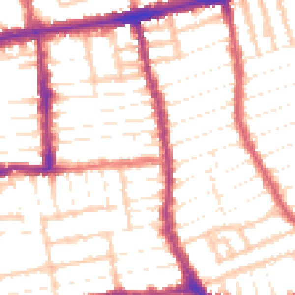 Daytime road noise heatmap for E7 8JD