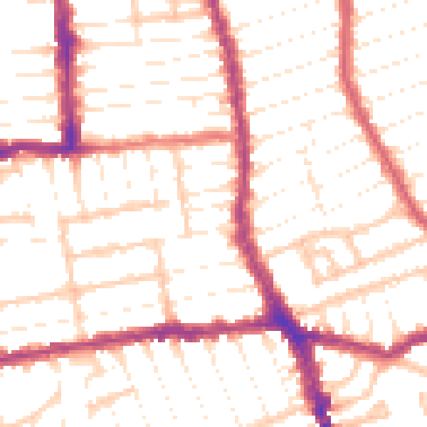Daytime road noise heatmap for E7 8JX