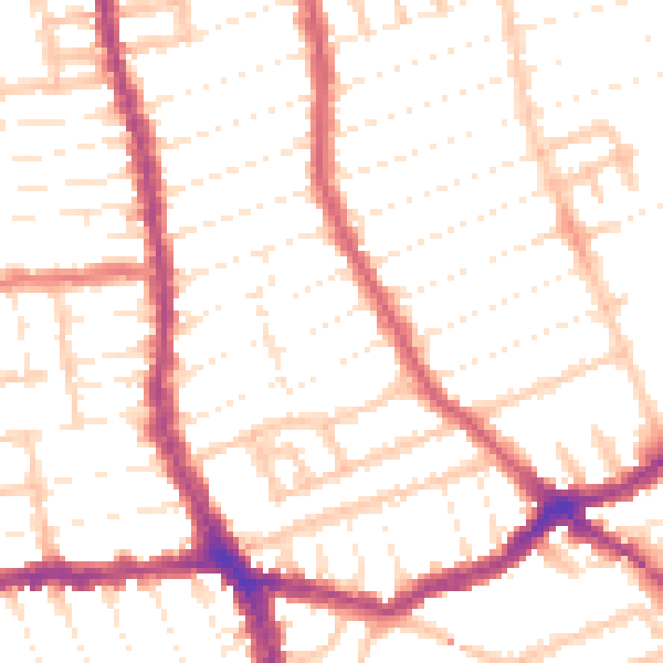 Daytime road noise heatmap for E7 8NF