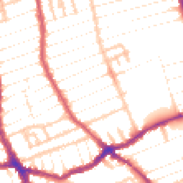 Daytime road noise heatmap for E7 8NH